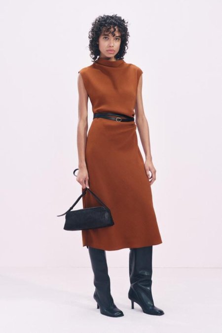 ZW COLLECTION BELTED MIDI DRESS