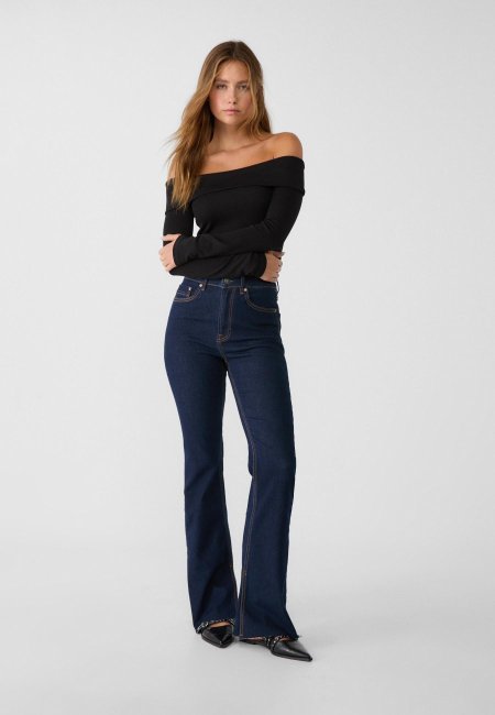 D98 straight-cut jeans with a vintage effect