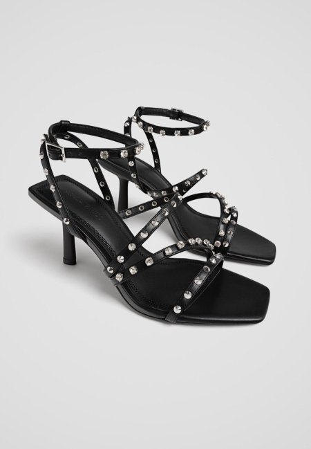 Embellished high-heel sandals