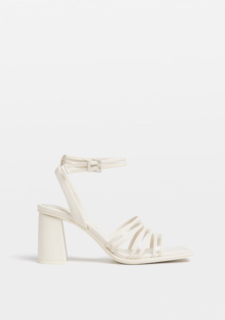 Stradivarius Block heel sandals ECRU 7