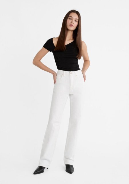 Stradivarius D98 straight-leg vintage effect jeans White 4