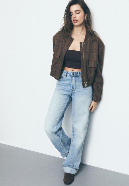D92 Straight fit wide leg jeans
