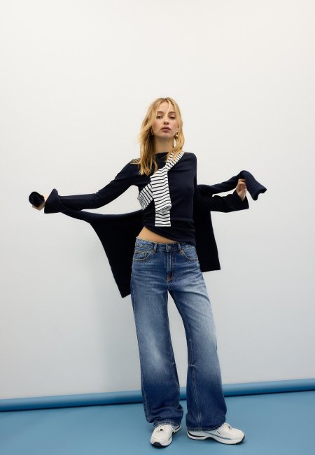 D92 Straight fit wide leg jeans