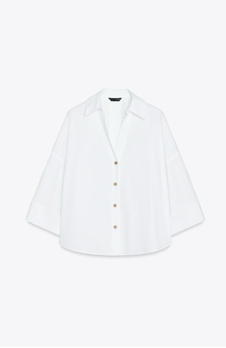 WIDE-SLEEVE POPLIN SHIR