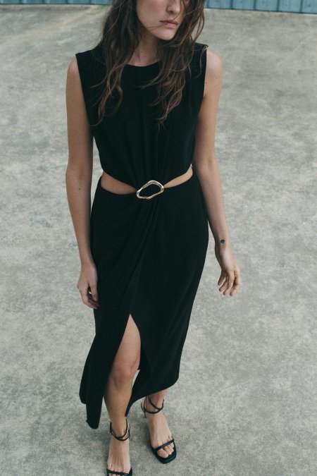 CUT-OUT DRESS WITH BUCKLE