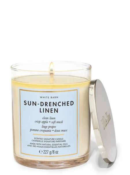 Sun-Drenched Linen Signature Single Wick Candle