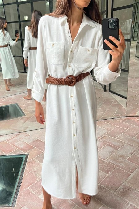 BELTED SHIRTDRESS