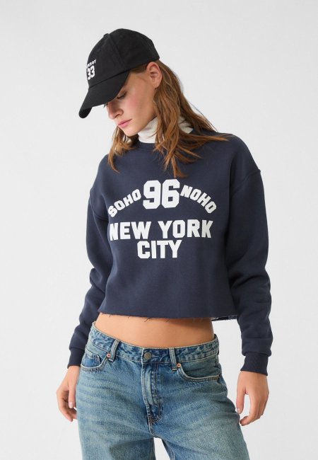 Printed cropped sweatshirt