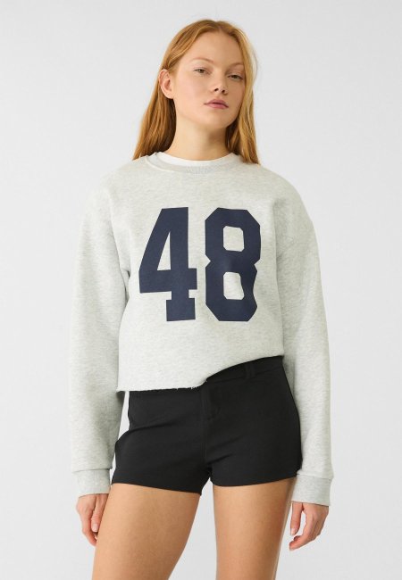 Printed cropped sweatshirt