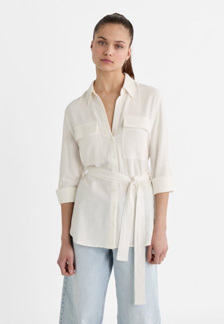 Flowing overshirt with belt