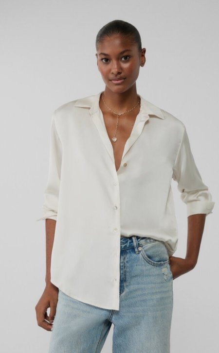 Stradivarius Satin collared shirt