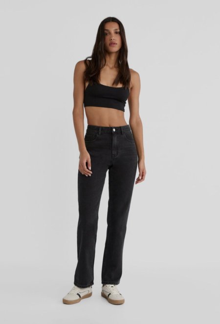 Stradivarius Straight-fit jeans Black denim 6