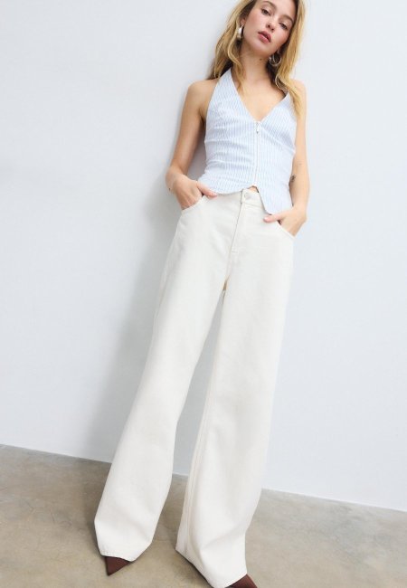 D92 Straight fit wide leg jeans