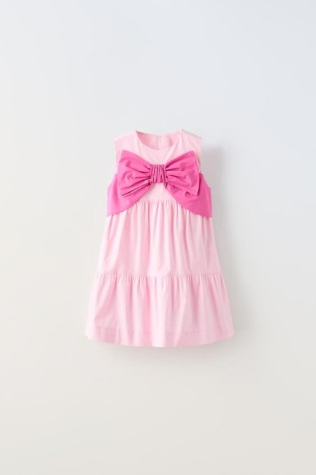 POPLIN DRESS WITH BOW