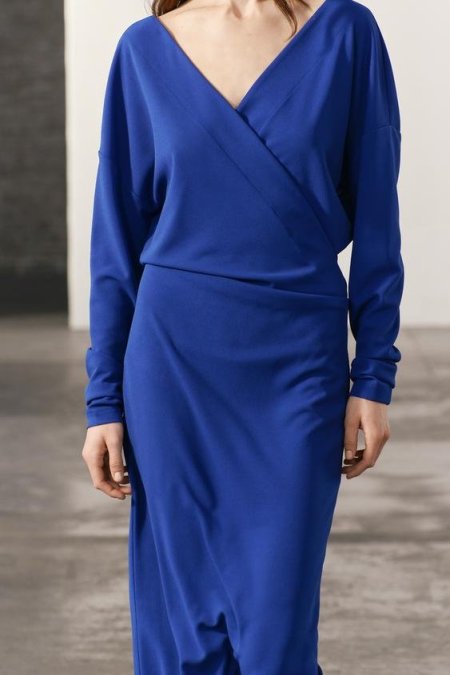 CROSSOVER DRAPED DRESS