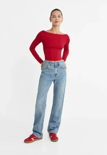 D98 STRAIGHT-LEG VINTAGE EFFECT JEANS