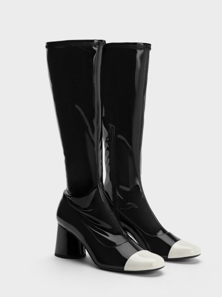 Coco Two-Tone Knee-High Boots - Multi