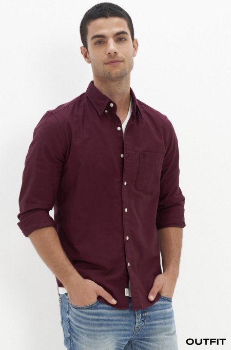 AE SLIM FIT FLEX OXFORD BUTTON-UP SHIRT