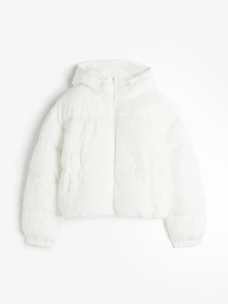 Hooded Puffer Jacket - White