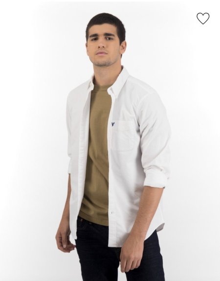 AE SLIM FIT FLEX OXFORD BUTTON-UP SHIRT - White <br> <span class='text-color-warm'>نفدت الكمية</span>