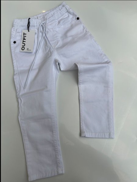 Jeans with elastic  - White