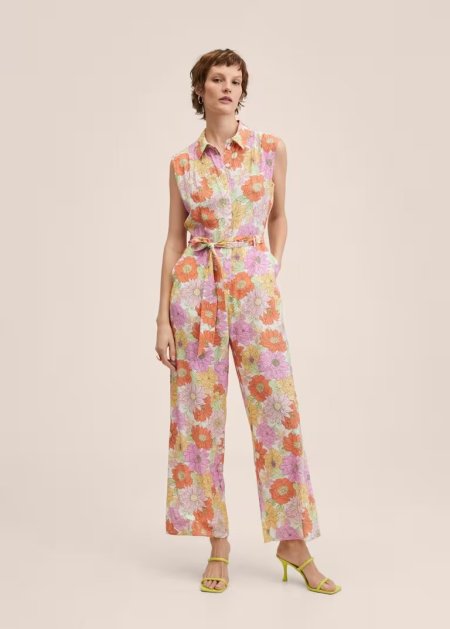 Belt printed jumpsuit 