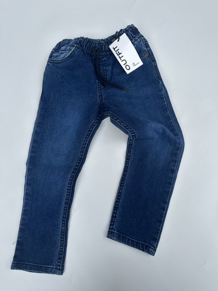 Jeans with elastic - navy blue