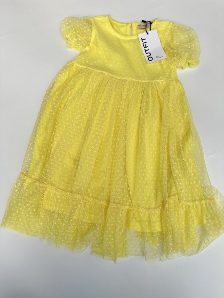 Silveryellow/green dress - Yellow <br> <span class='text-color-warm'>نفدت الكمية</span>