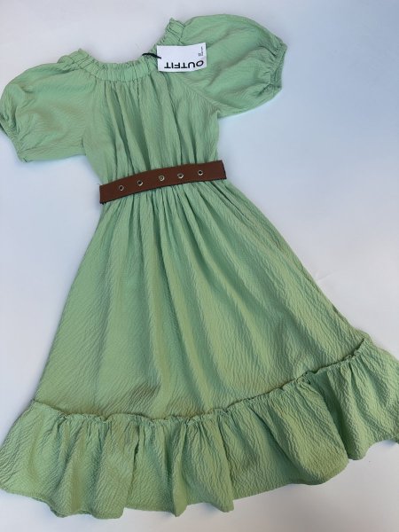 Dress  - green <br> <span class='text-color-warm'>نفدت الكمية</span>