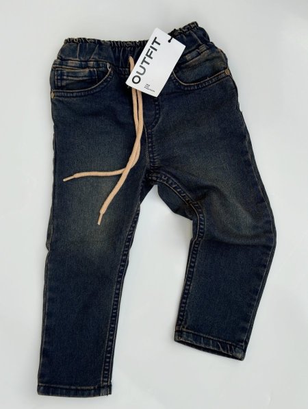 Jeans with elastic - Dirty dark grey