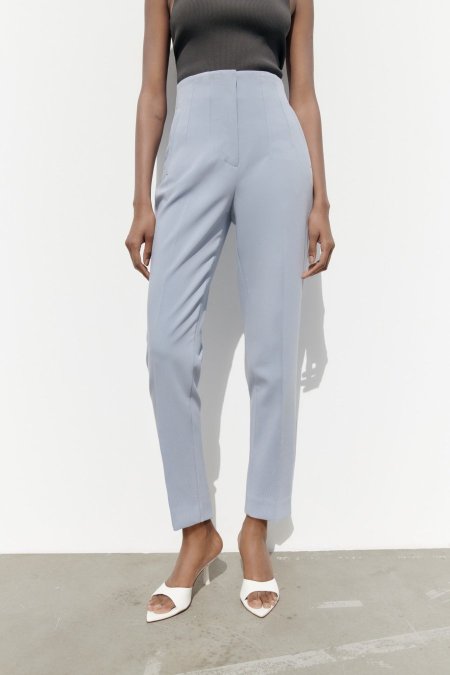  HIGH WAIST TROUSERS - light blue