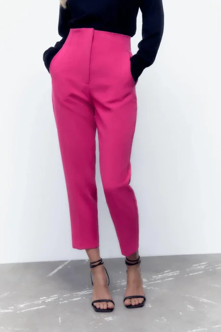  HIGH WAIST TROUSERS - fuchsia <br> <span class='text-color-warm'>نفدت الكمية</span>