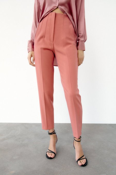  HIGH WAIST TROUSERS - peach