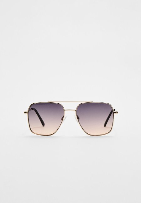 Metal sunglasses with double bridge