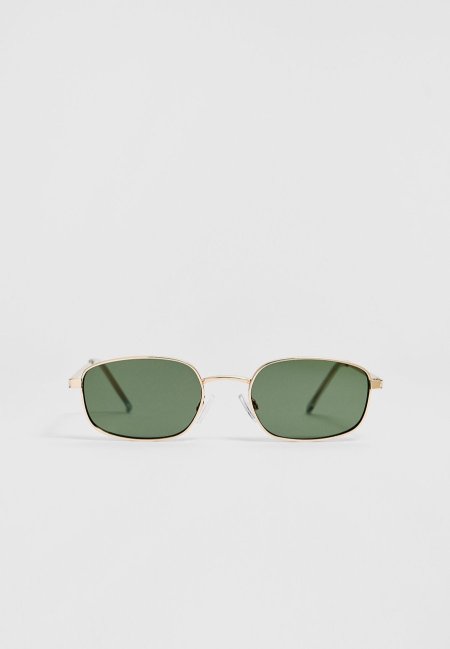 Rectangular metallic sunglasses