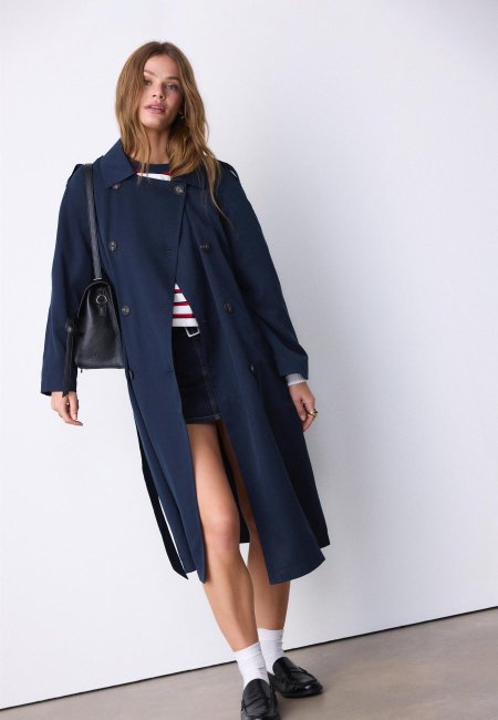 Long flowing trench coat