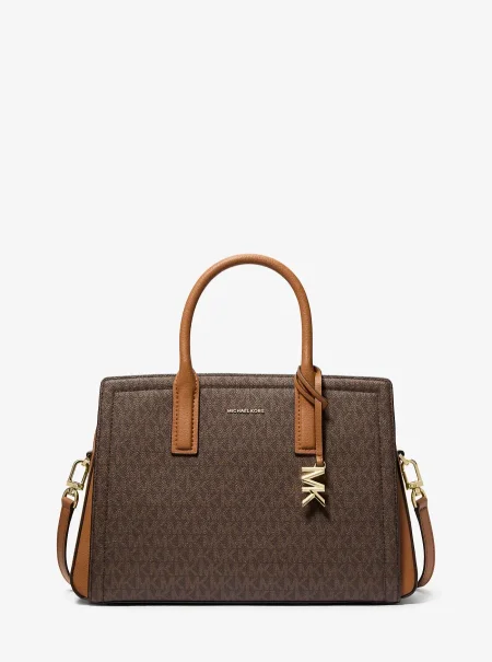 Michael Kors Laila Medium Signature Logo Satchel Bag