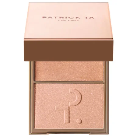 PATRICK TA Major Glow Creme & Powder Light Reflecting Translucent Highlighter Duo,Color: Daddy - rose gold shimmer
