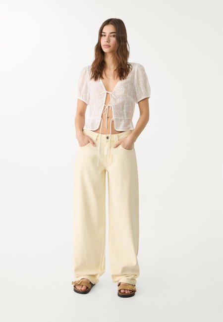 Faded effect balloon barrel baggy jeans