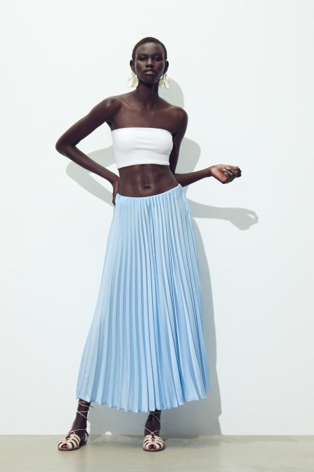PLEATED MIDI SKIRT