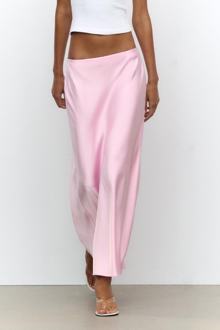 SATIN MIDI SKIRT