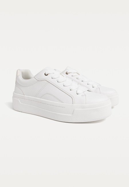 White platform trainers