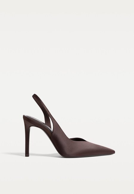 Satin-effect high-heel shoes