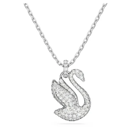 SWAROVSKI Iconic Swan pendant Swan, Small, White, Rhodium plated