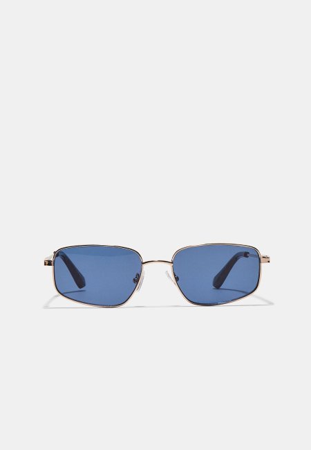 Asymmetric square metal sunglasses