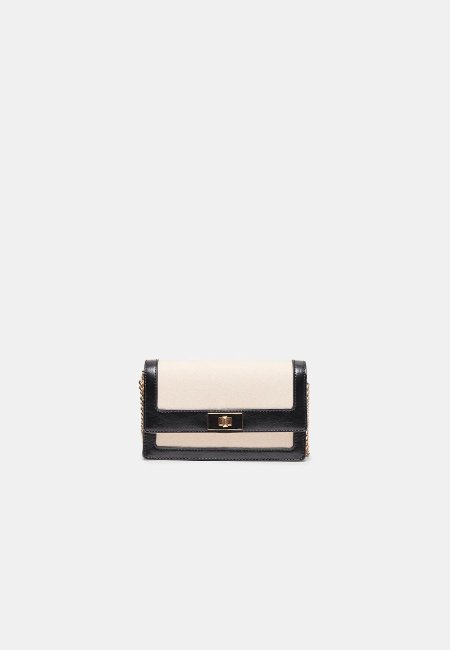Contrast canvas crossbody bag