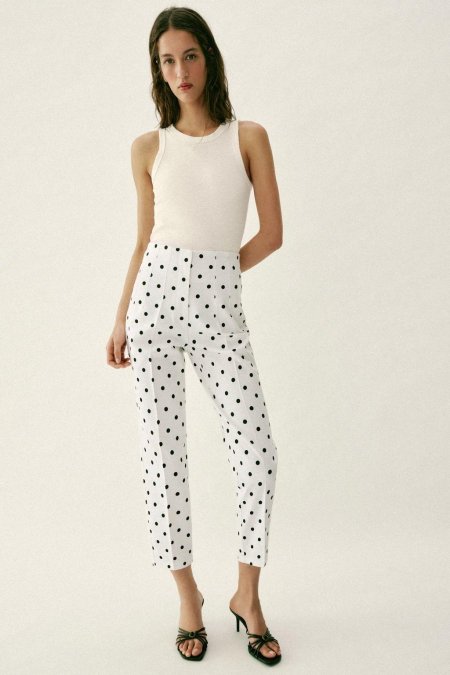 HIGH-WAIST POLKA DOT TROUSERS