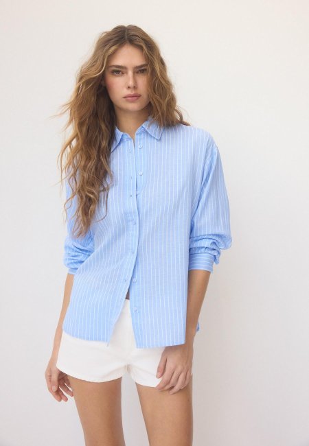 Linen-effect shirt