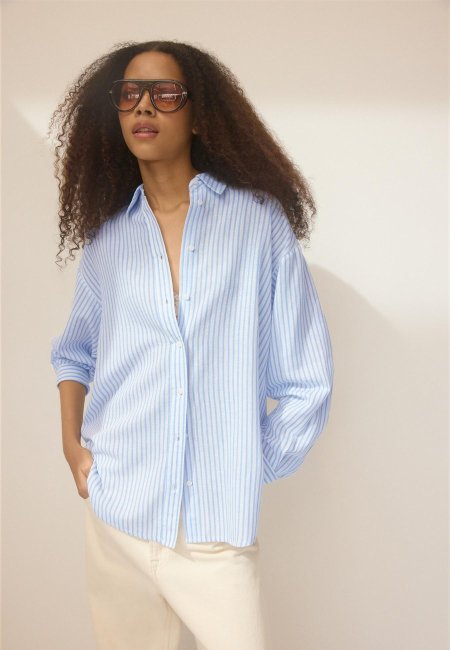Linen-effect shirt