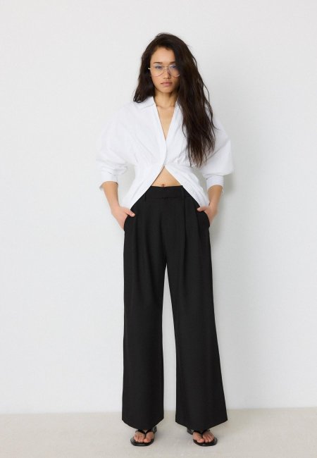 Super wide-leg adjustable trousers